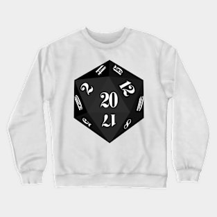 Black 20-Sided Dice Crewneck Sweatshirt